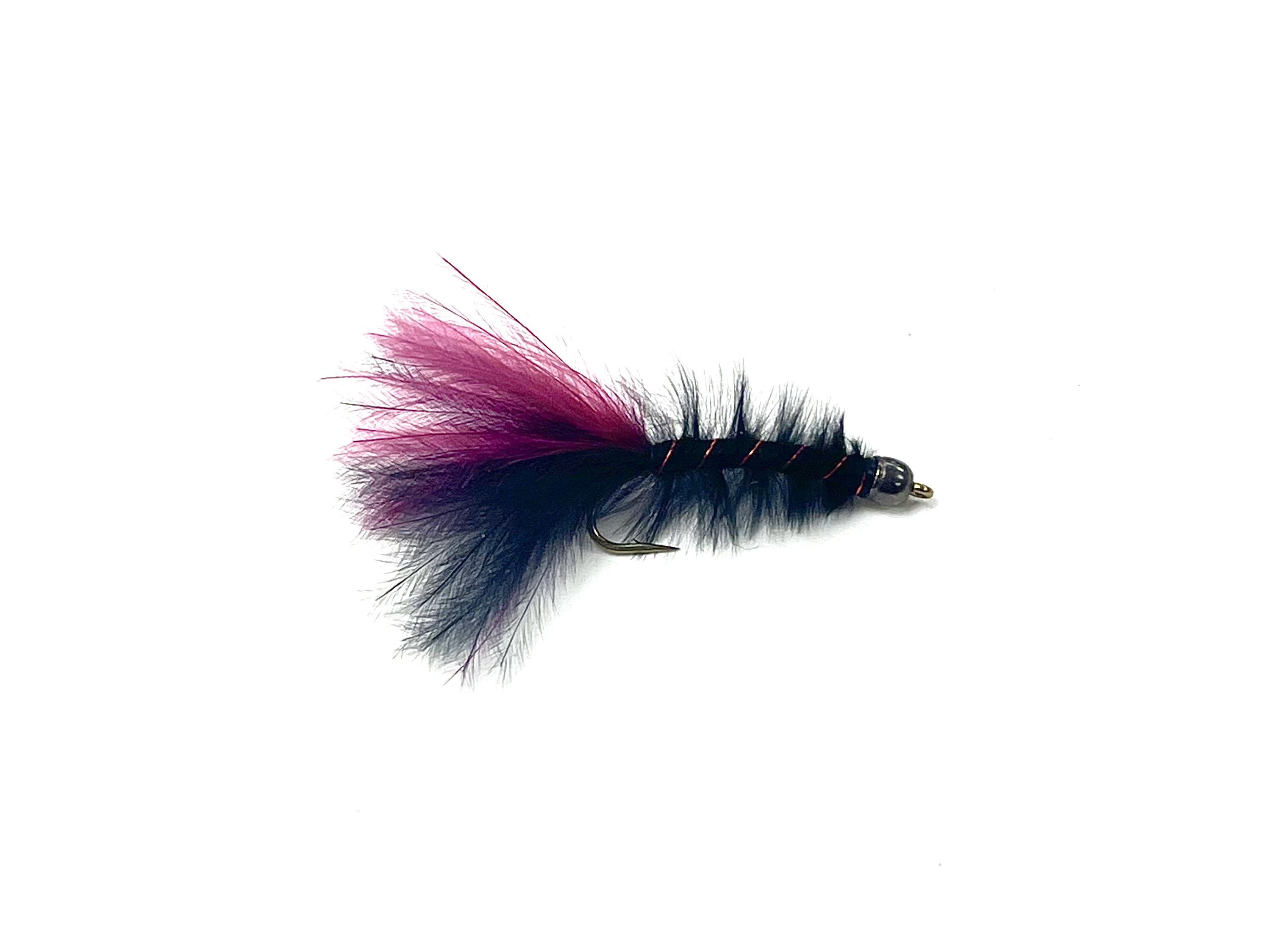 Black's Flies BB Slight Leech - Maroon/Black - Size 12
